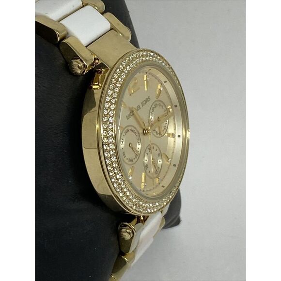 Michael Kors MK6374 Women's Stainless Steel Analog Gold Dial Quartz Watch WO684 - Picture 5 of 12